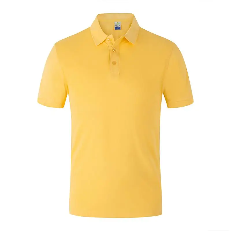 Men's 220g Cotton Solid Color Short Sleeved Polo Shirt Personalized Custom Print Logo Company Employee Work Clothes Workwear Top