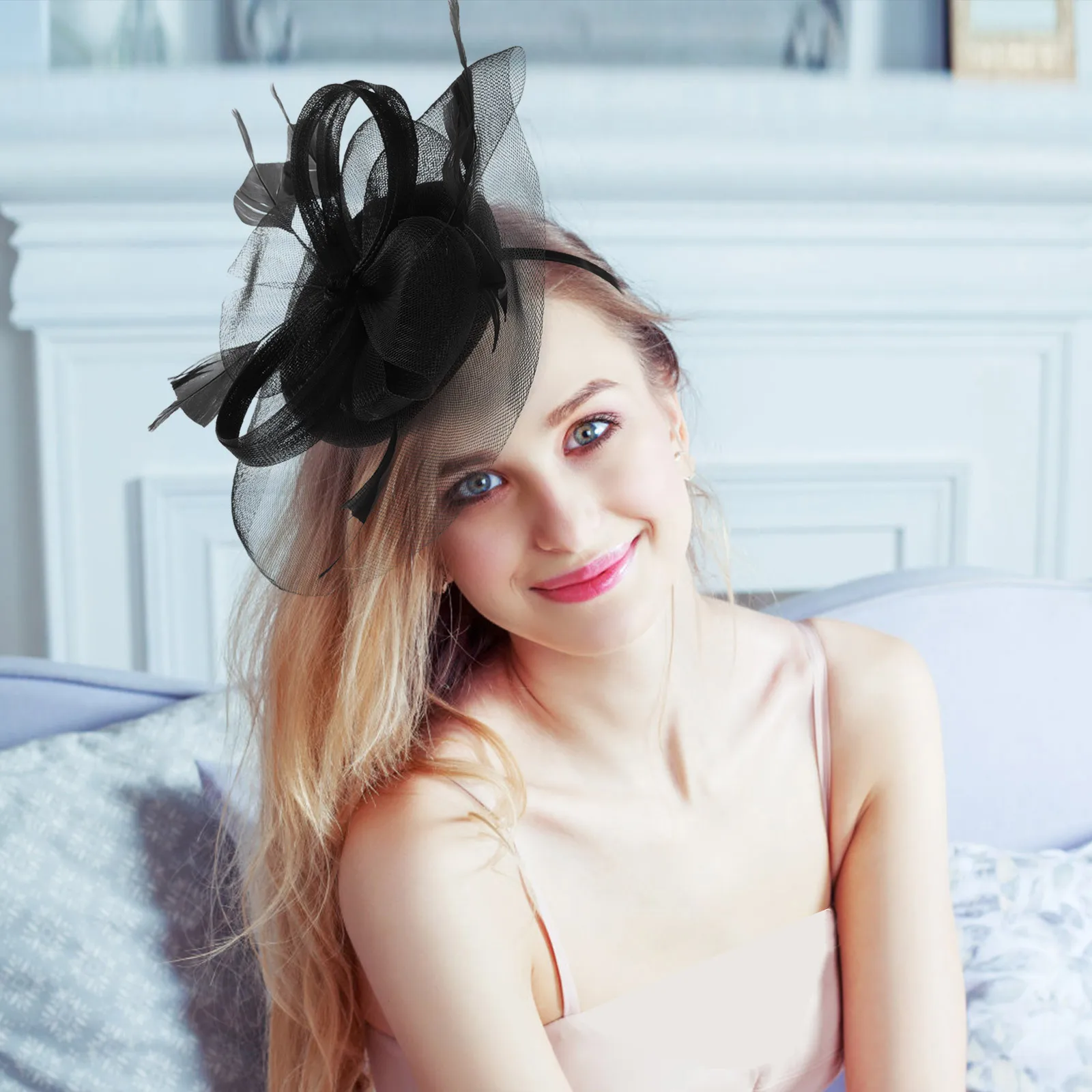 

Stylish Fascinator Headband for Women Artificial Plume Decor Lightweight Comfortable Wear Ideal for Wedding Tea Party Banquet