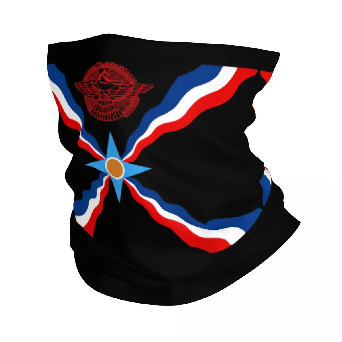 Custom Syriac Suryoyo Flag Logo Neck Gaiter Men Women Windproof Winter Aramean Assyria Bandana Scarf for Cycling