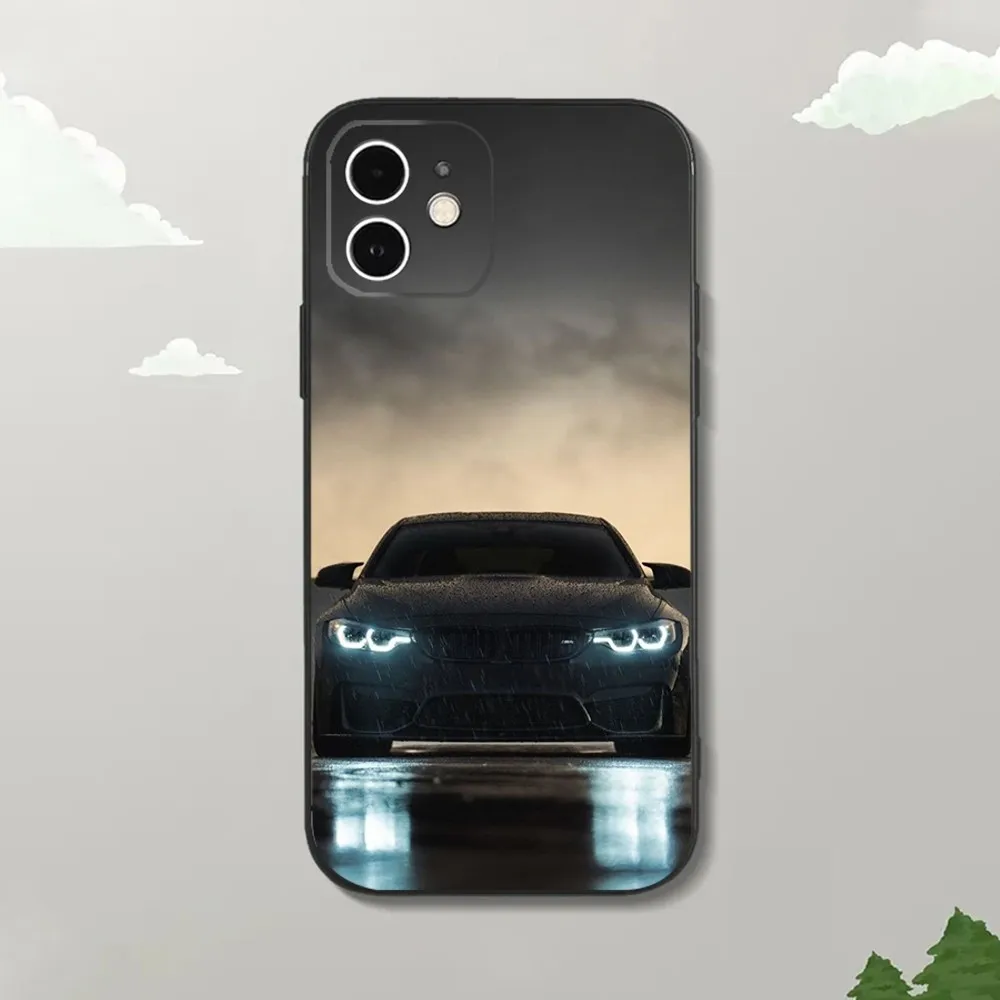 Bule Red Car B-BMWS-S Phone Case For iPhone15,14,13,12 Mini 11 Pro XR,X,XS,MAX 7,8 Plus Silicone Cover Soft Black