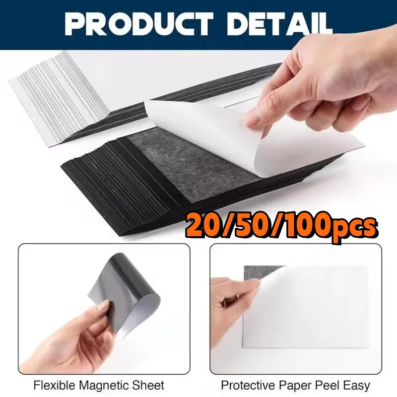 20 Sheets 2x3.5 Inch Self Adhesive Magnetic Business Cards Peel and Stick Magnet Stickers for Business Professionals