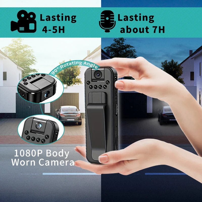 Portable 1080P HD Webcam with Clip, USB Connection, 500mAh Built-in Battery, 26g Ultra Lightweight, for Laptop PC Mac Video Call