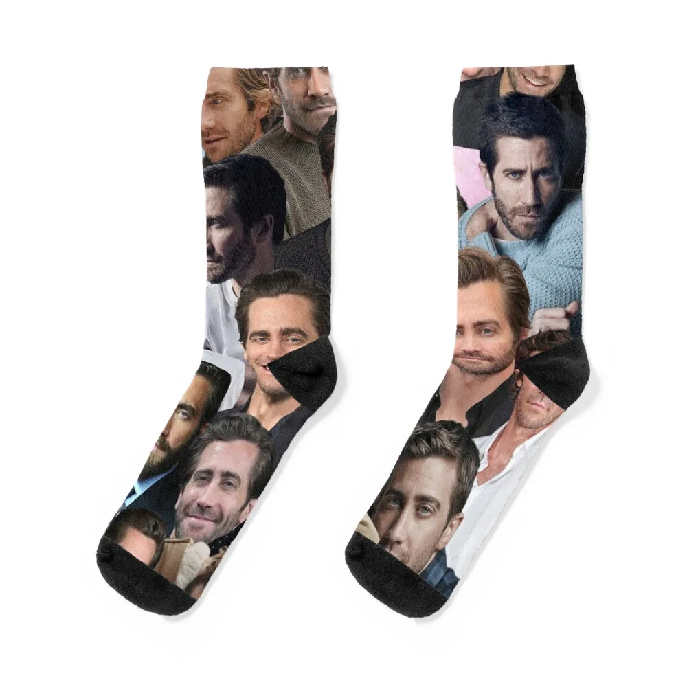 jake gyllenhaal photo collage Socks japanese fashion Climbing man Men Socks Luxury Brand Women's