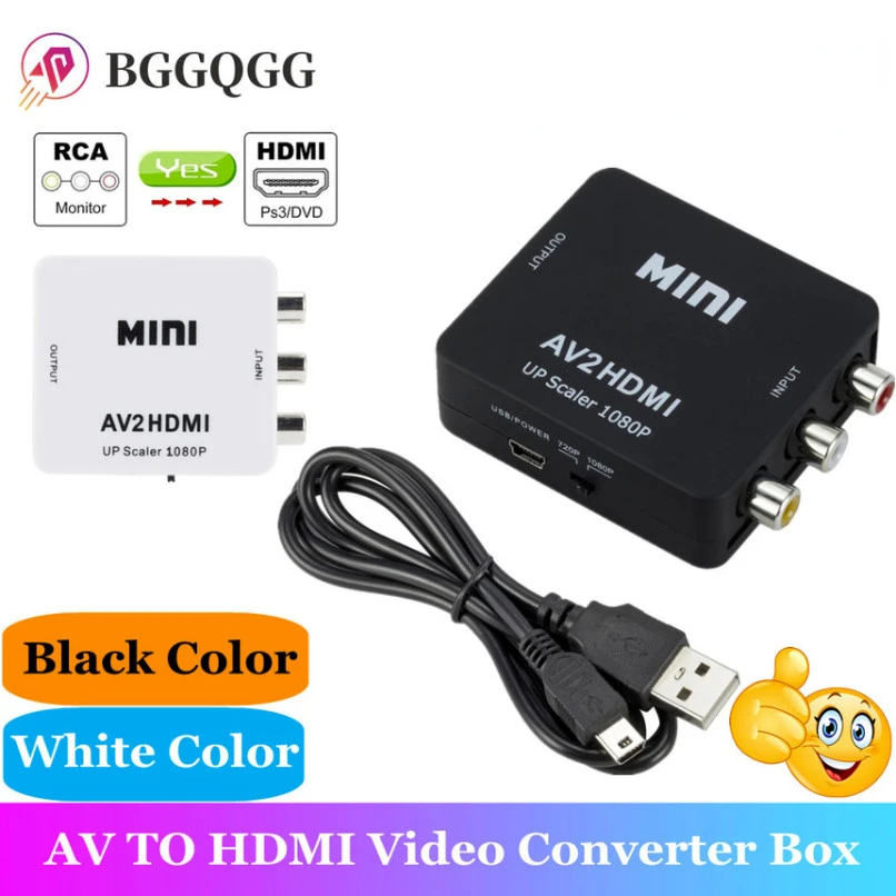 

HD 1080P RCA AV To HDMI-compatible Composite Adapter Converter AV2HDMI Audio Video Cable CVBS AV Adapter with USB Cable