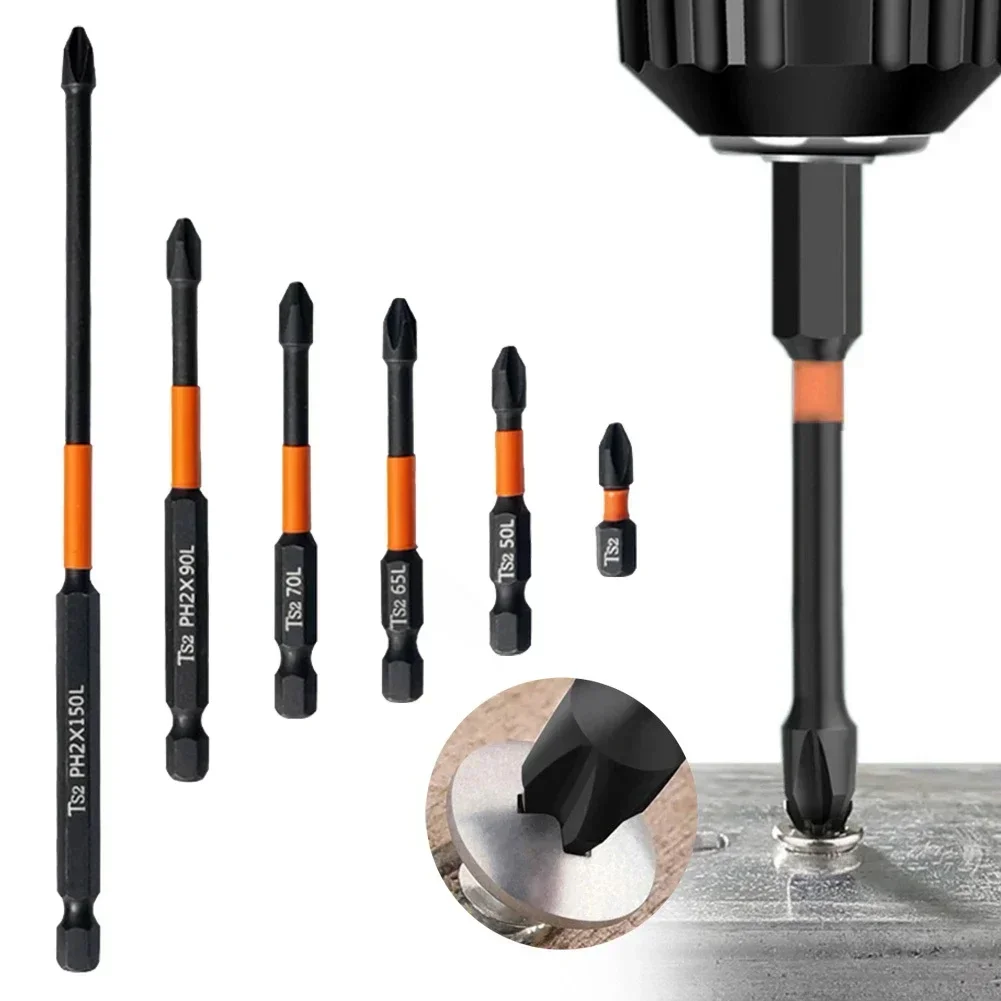 PH2 Magnetic Impact Electric Cross Screwdrivers Bit 25-150mm Hand Drills Organizer Electric Tools For Electrician Power Tool