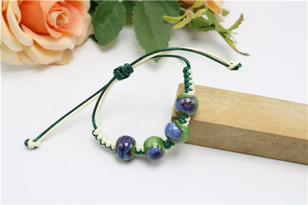 Fashion Ethnic Style High Quality Original Ceramic Beads Bracelet Adjustable Handmade Porcelain Beads Rope Dropshipping #1823