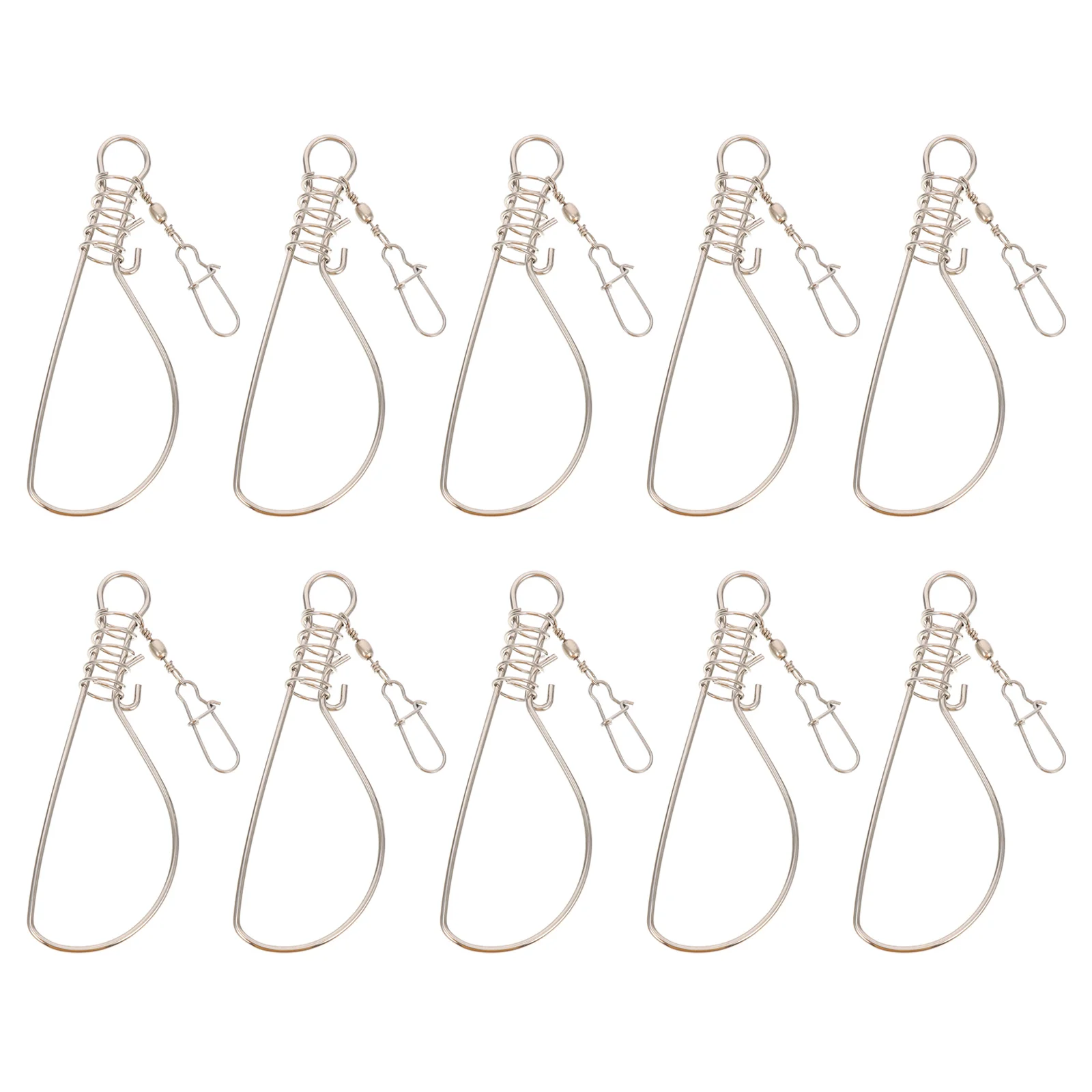 

10 Pcs Fish Lock Lifting Tool Stainless Steel Buckle Fisherman's Control Clip Device Organizer