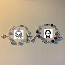 Nana matching friendship couple best friend bracelets anime Hachi nana y2k coquette grunge softcore stars strawberry guitar