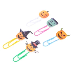 is de madera decorativos de la calabaza de los clips de papel de los clips de la estilo de Halloween de 30 pces para la oficina de la escuela en casa (1 paquete tiene 5 pces)