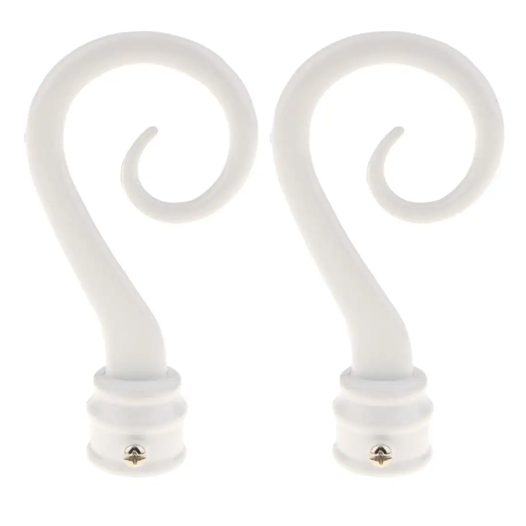 Decorative Curtain Pole Recess Curtain Rod Bracket Finial White 22mm