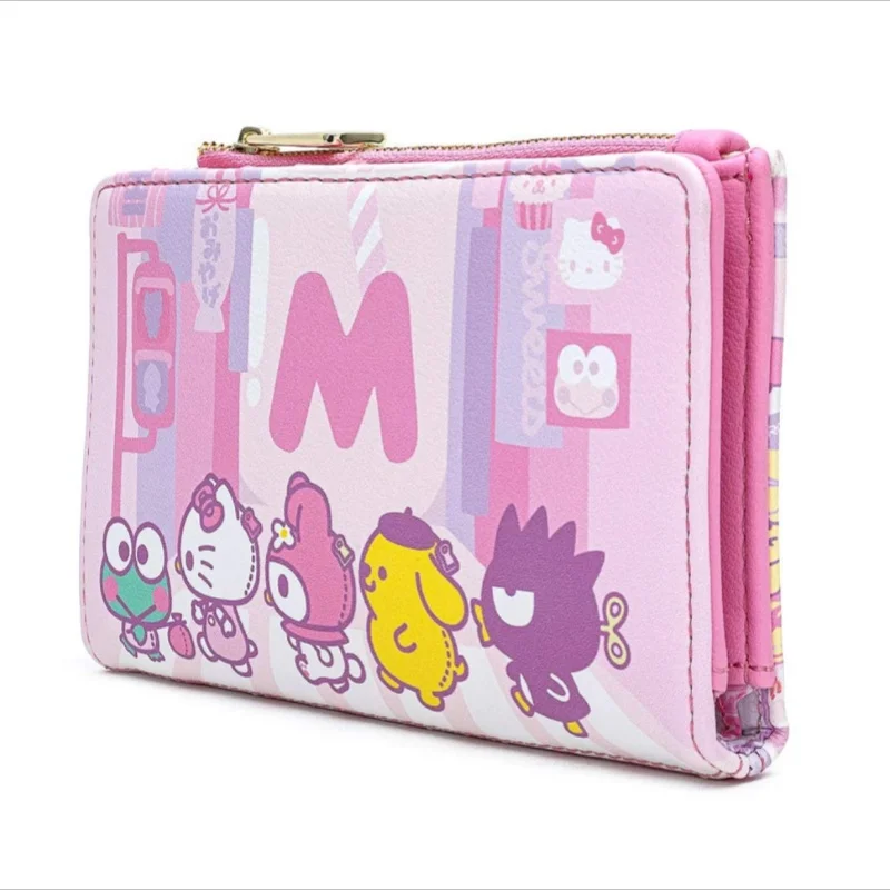 2024 New Loungefly Sanrio Hello Kitty Purse Clutch Purse Women\'s Purse Adult Birthday Gift Card Bag Double Fold Pink Coin Purse