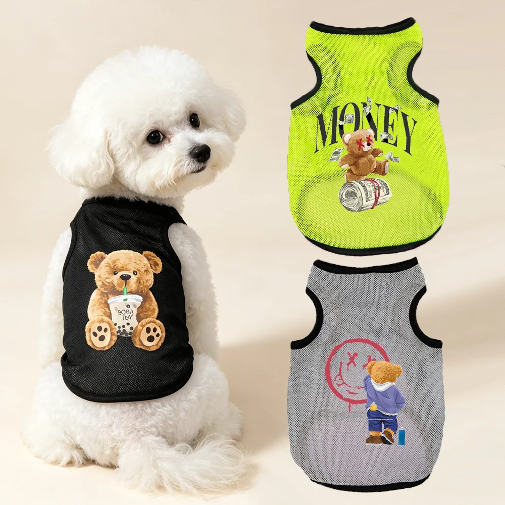 Pet Summer Mesh Vest Cats & Dogs Ultrathin Quick-Drying Breathable Clothes Suitable For Chihuahuas Bichon Frise S-2XL