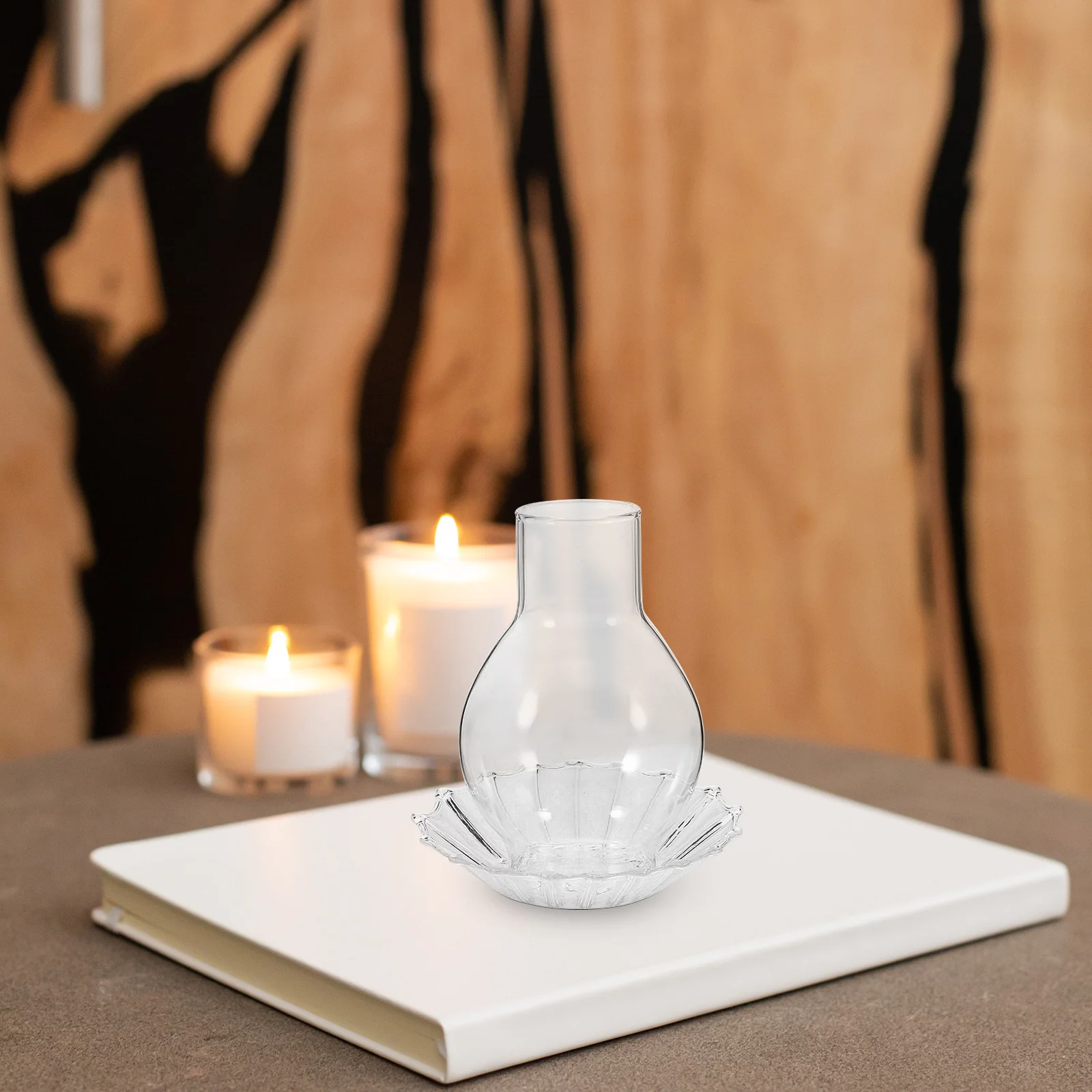 مجموعتان من حوامل شمع الزجاجية المقاومة للرياح، أغطية زخرفية شفافة عتيقة، ظلال شمع زجاجية شفافة