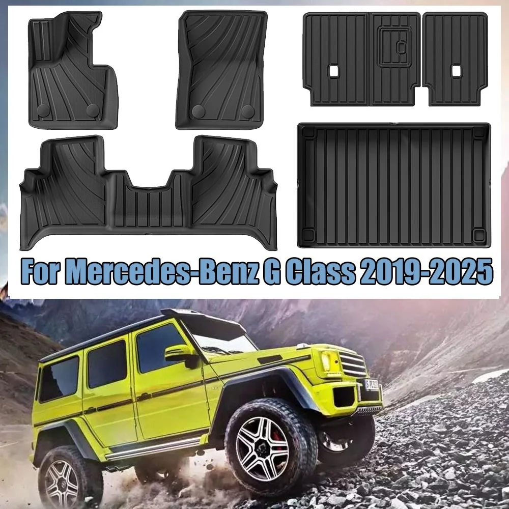 

For Mercedes-Benz G Class/G500/G550/AMG G63 SUV 2019-2025 TPE 3D Floor Mats Custom Fit Floor Liner Trunk Mat Left Hand Drive