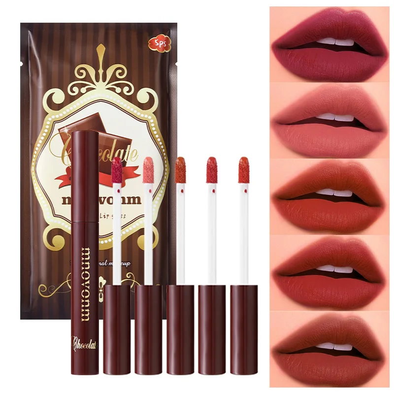 

MLSMILE 5 Color Matte Lip Color 5 Pcs Set, Waterproof And Non-Sticky Cup Matte Velvet Lipstick, 2025 New Cosmetics
