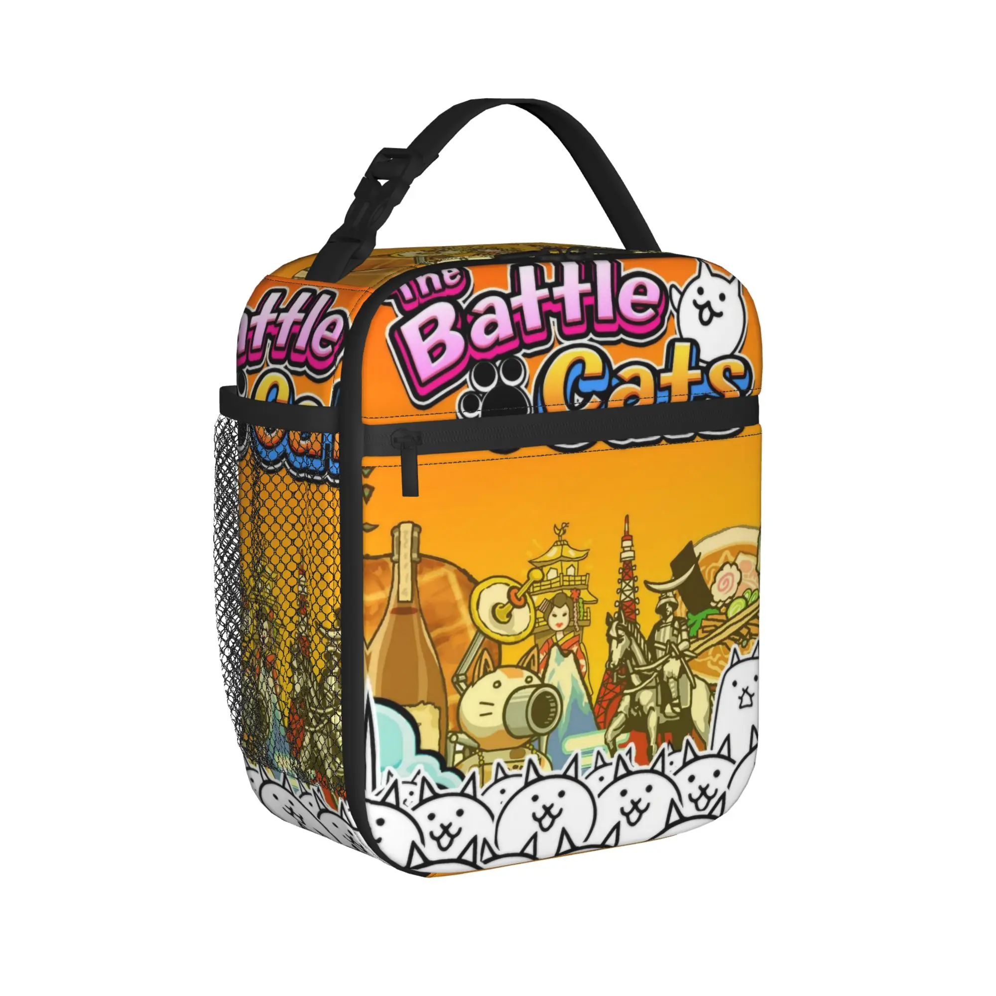 Cartoon Game  Insulated Lunch Bag Large The Battle Cats Lunch Container Thermal Bag Lunch Box Tote School  Outdoor Men Women