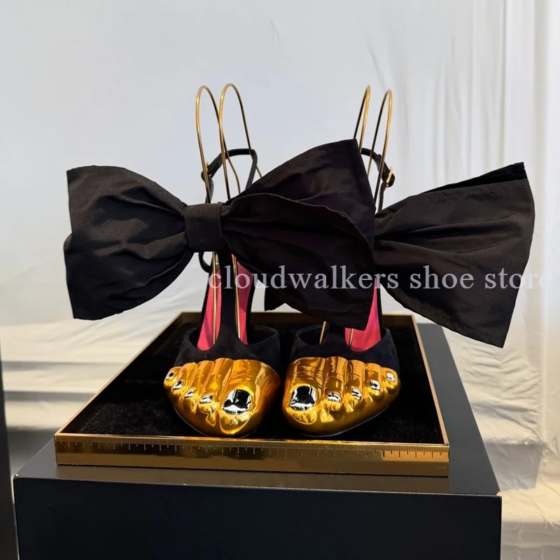 Trendy Gold Five Toe Split Toe Design Stiletto Sandal Summer Fashion Gladiator Sandals Street Sexy Ankle Strap Buckle Dress Shoe image 3