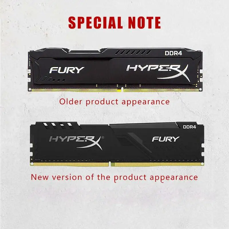 Imagem -04 - Memória Ram Hyperx Fury Desktop Compatível com Cpu Intel 288pins Dimm Ddr4 4gb 8gb 16gb 3200 2666 2400 2133mhz