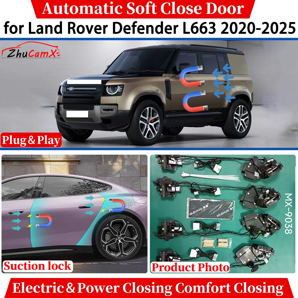 for Land Rover Defender L663 2020-2025 Car Automatic Soft Close Door Electric Power Comfort Closing Suction lock Quiet System