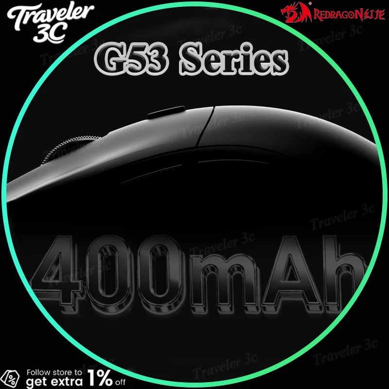 

Redragon G53 Series Wireless Gaming Mouse Lightweight Office Gaming Mouse Customized Ergonomic 3953 Sensor 400mah 58g Mouse PC