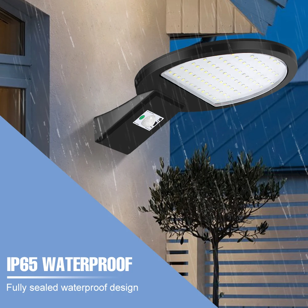IP65 Solar LED Outdoor Light Waterproof Street Lamp PIR Sensor de Movimento LED Externo Solar Lamp Powered Sunlight Garden Floodlight