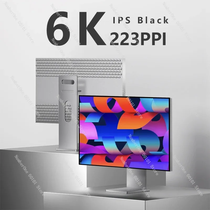 32 Inch 6K Monitor, High Definition IPS Design Photography, Borderless Vertical Screen Desktop Computer Type-C External Display