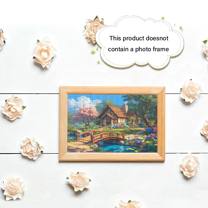 صندوق مكون من 1000 قطعة من الألغاز للبالغين، يتميز بتصميم بيت كريك زهري - مقاوم للخدش، وتحدي، ومناسب لـ