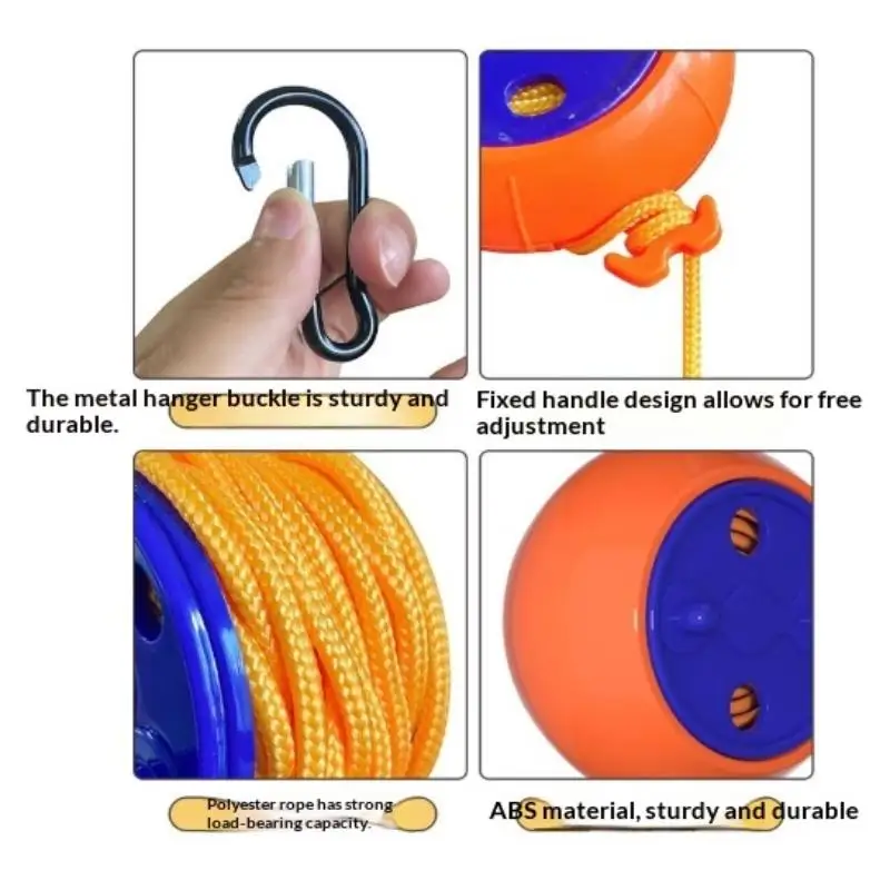 Laundry Drying Rope Windproof Anti-slip Retractable CordFor Hotel Camping - Portable Laundry Line Accessory Outdoor Clothesline