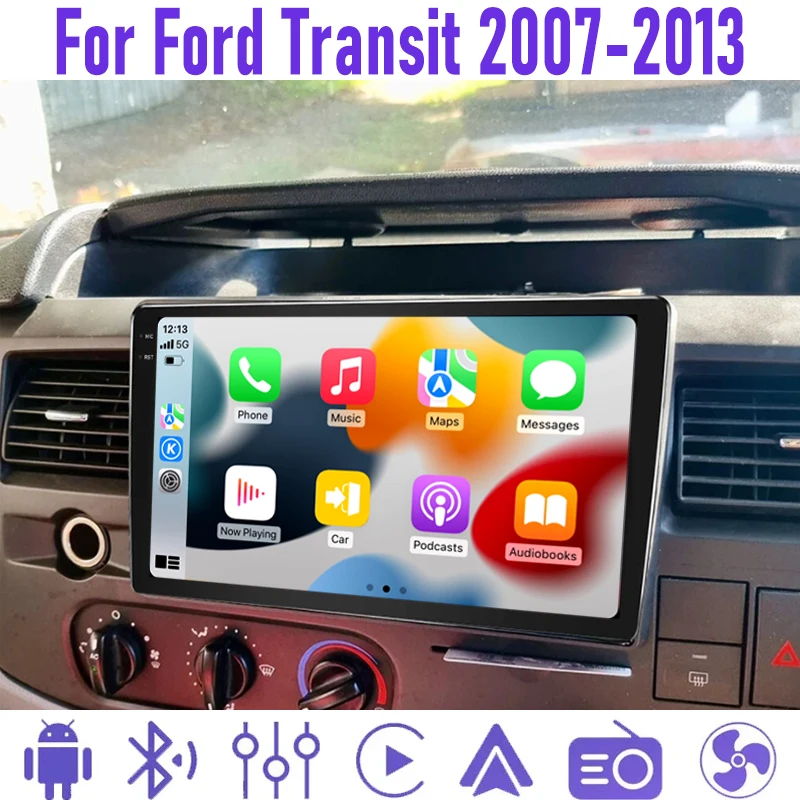

GPS 10" For Ford Transit 2007-2013 VM Car Stereo Radio Carplay Android 15 Auto Wireless Navigation Intelligent System 64GB WIFI