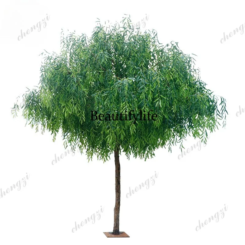 A74 Simulation Willow Indoor and Outdoor Courtyard Hotel Decoration Landscaping Urban Simulation Weeping Willow Tree