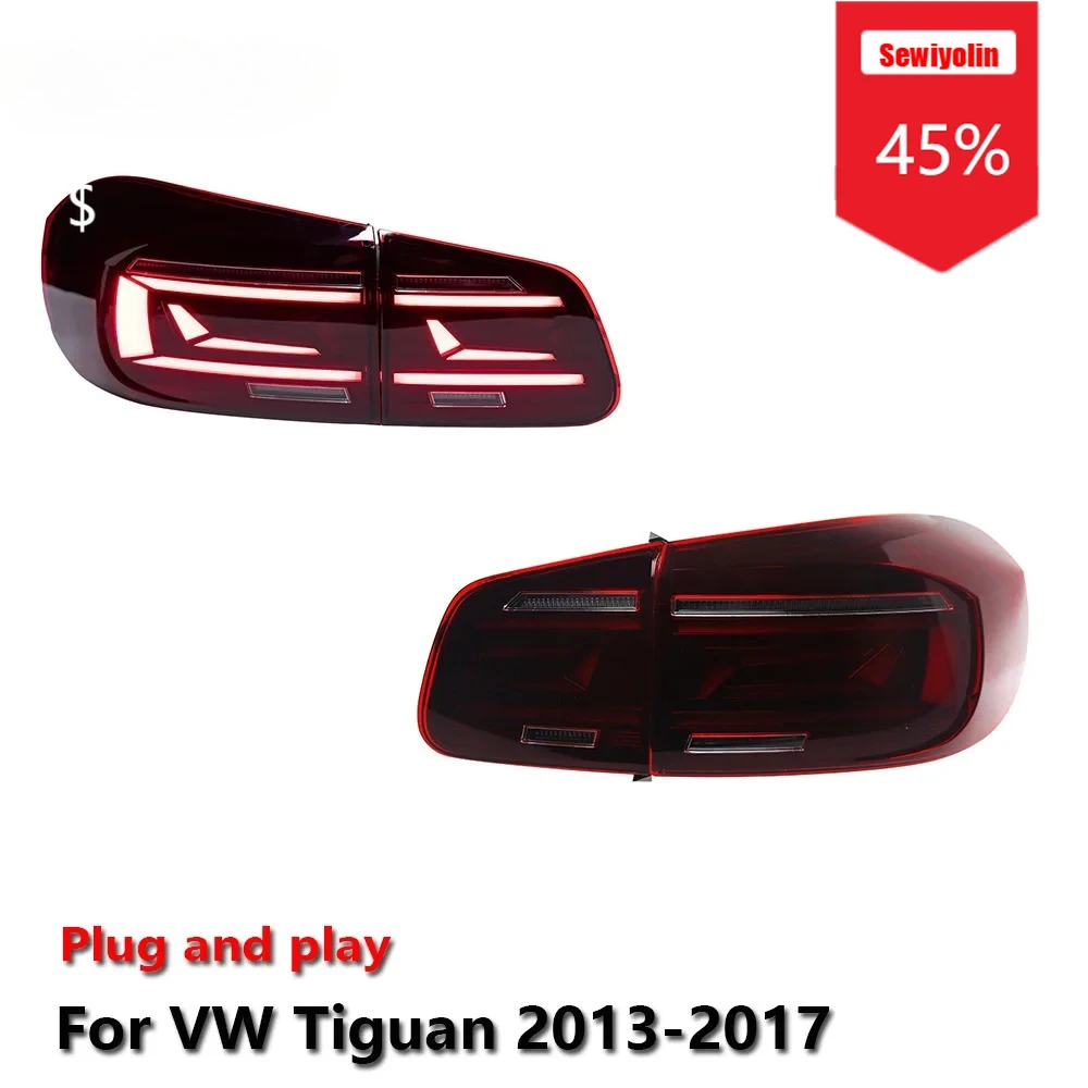 

Sewiyolin Car LED Tail Light Assemblies For VW Tiguan 2013-2017 Auto Fog DRL Brake Turn Signal Lamp Plug and Play
