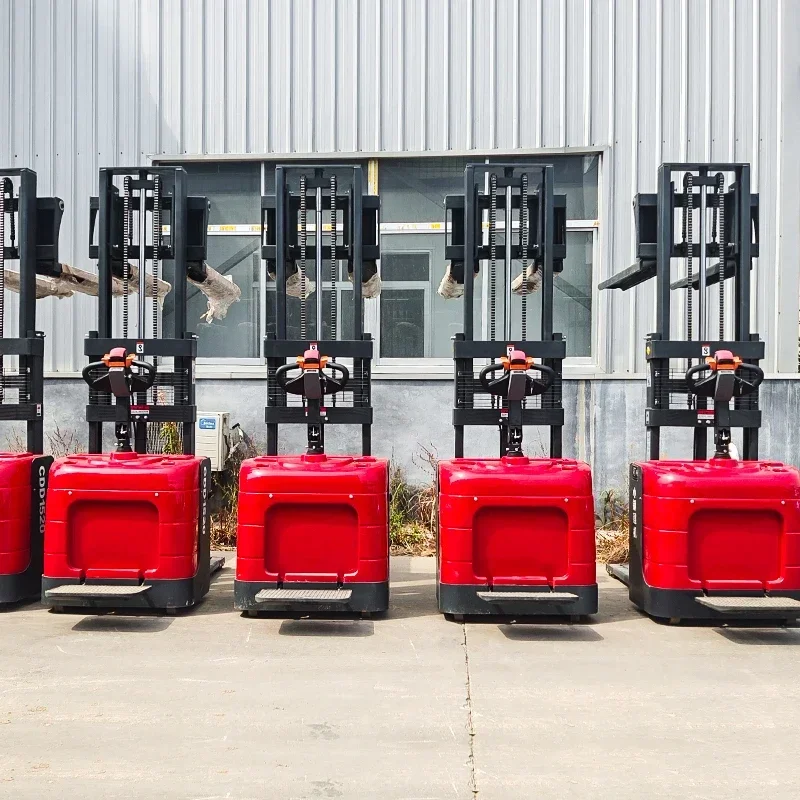 China Hydraulic Walkie Electric Walking Straddle Stacker Forklift Pallet Stacker Forklift for Sale