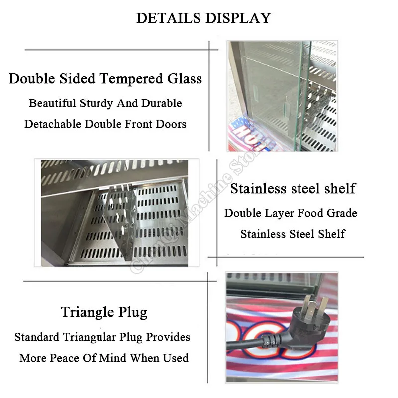 خزانة معزولة من هوت دوج، خزانة عرض لتسخين الطعام التجارية، خزانة عرض الطعام المطبوخ، خزانة عرض البيض