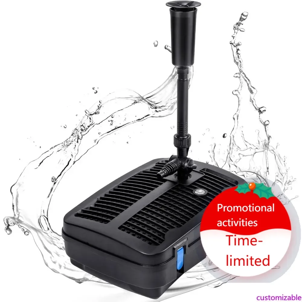

Customizable Pond Filter for Outdoor Ponds, 110V/57W 790GPH Submersible Water Fountain Pump, All-in-One Pond Filter System with