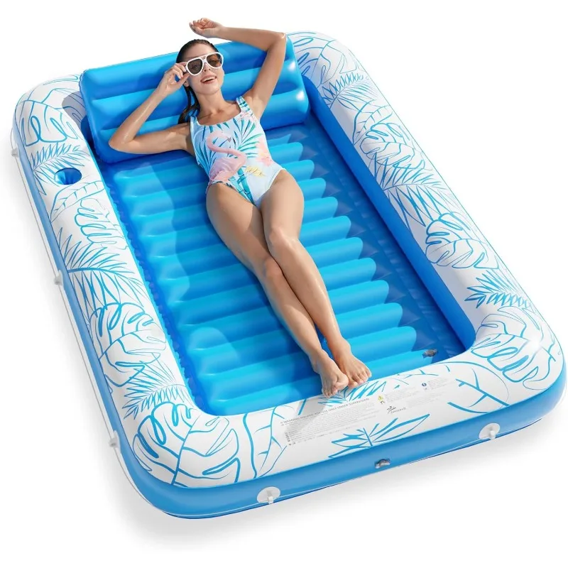 

Inflatable Tanning Pool Lounger Float - Jasonwell 4 in 1 Sun Tan Tub Sunbathing Pool Lounge Raft Floatie Toys Water Filled Bed