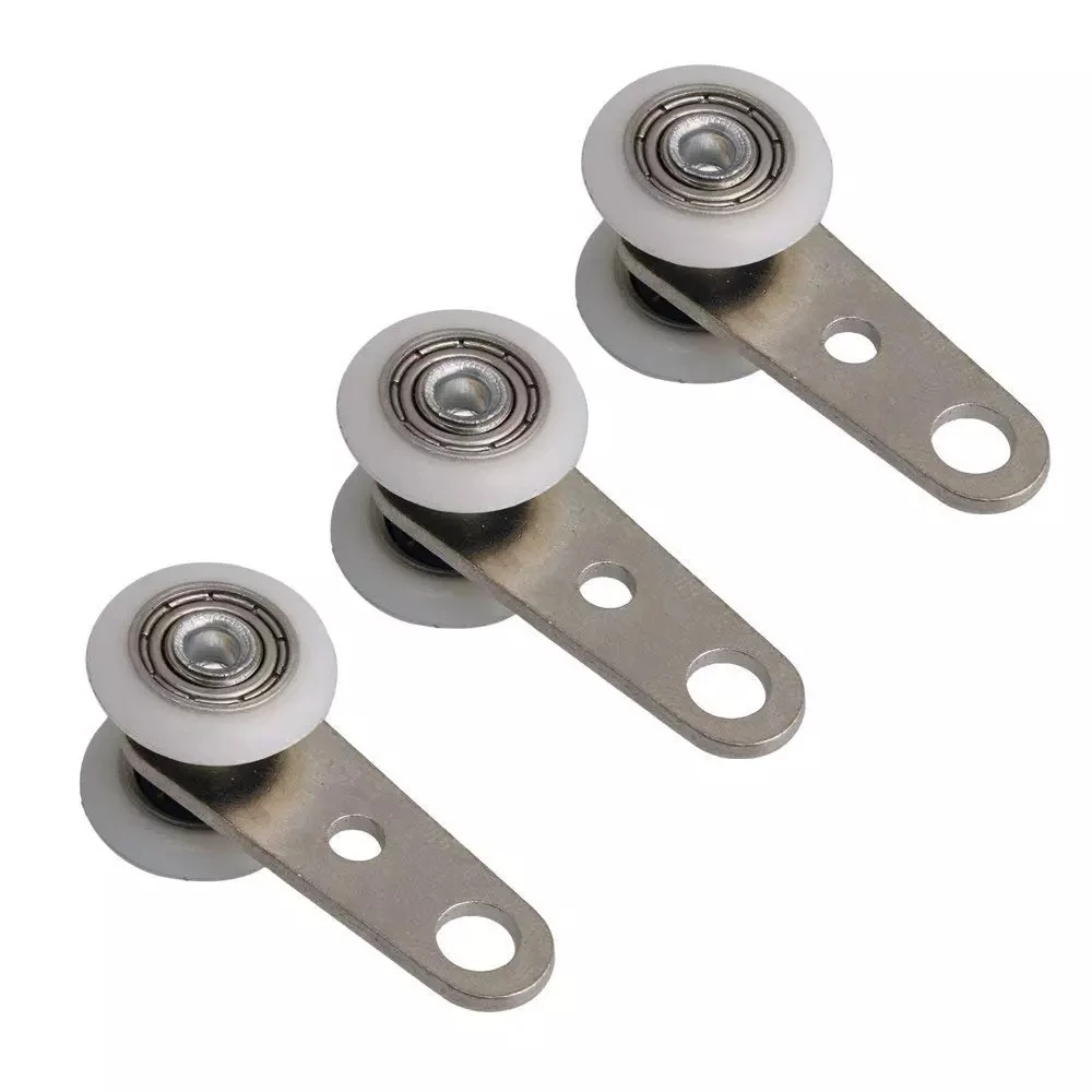 10PCS 40x19mm Metal Bearing Pulley Block with Two Plastic Wheel for Wardrobe Cupboard Window Cabinet Sliding Doors