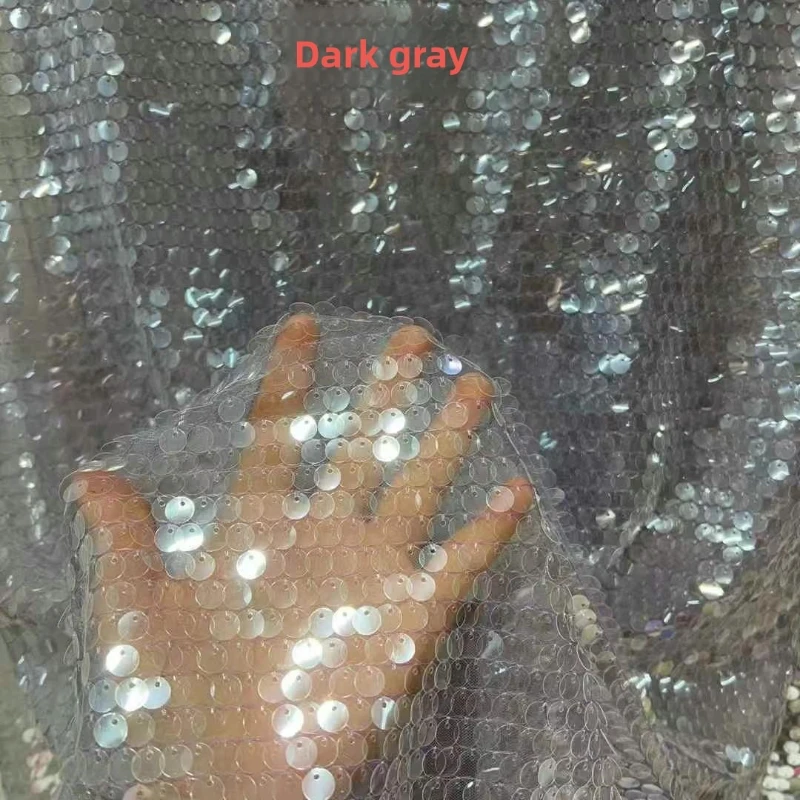 

9mm Transparent Sequin Embroidered Tulle Fabric for DIY Sewing Wedding Dress Garment Accessories Clothing Fashion Cloth