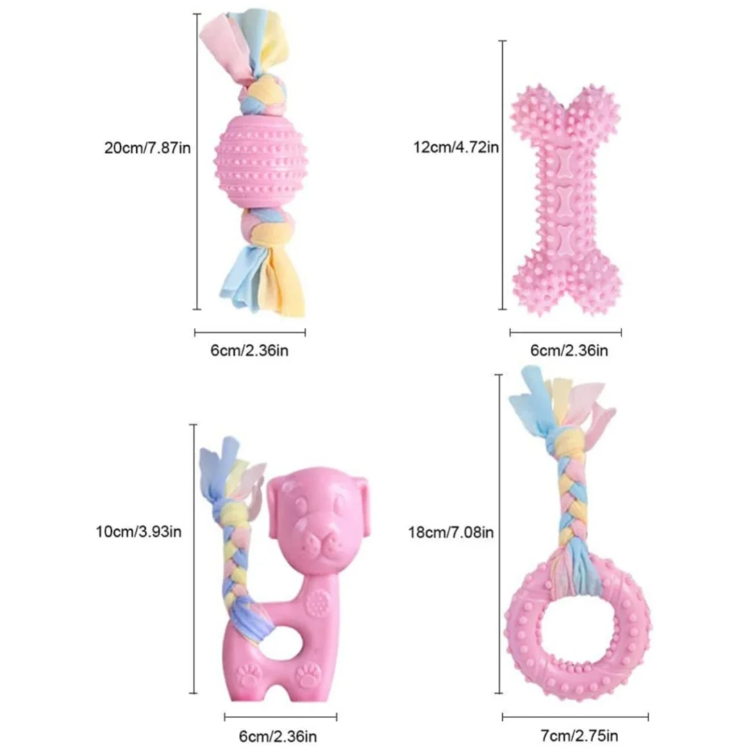 강아지 씹는 장난감 세트, 중소형 반려견용 대화형 반려동물 장난감에 적합, 강아지 연삭 씹는 장난감, 7 피스