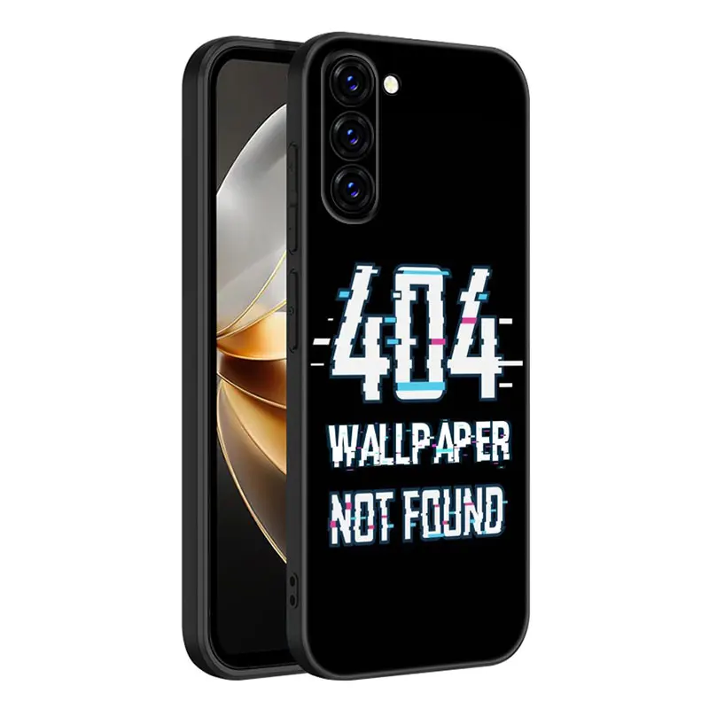 Error 404 not found Phone Case For Samsung Galaxy S20 S21 S23 FE S22 Ultra S10E S10 Lite S8 S9 Plus S7 Edge Black Silicone Cover