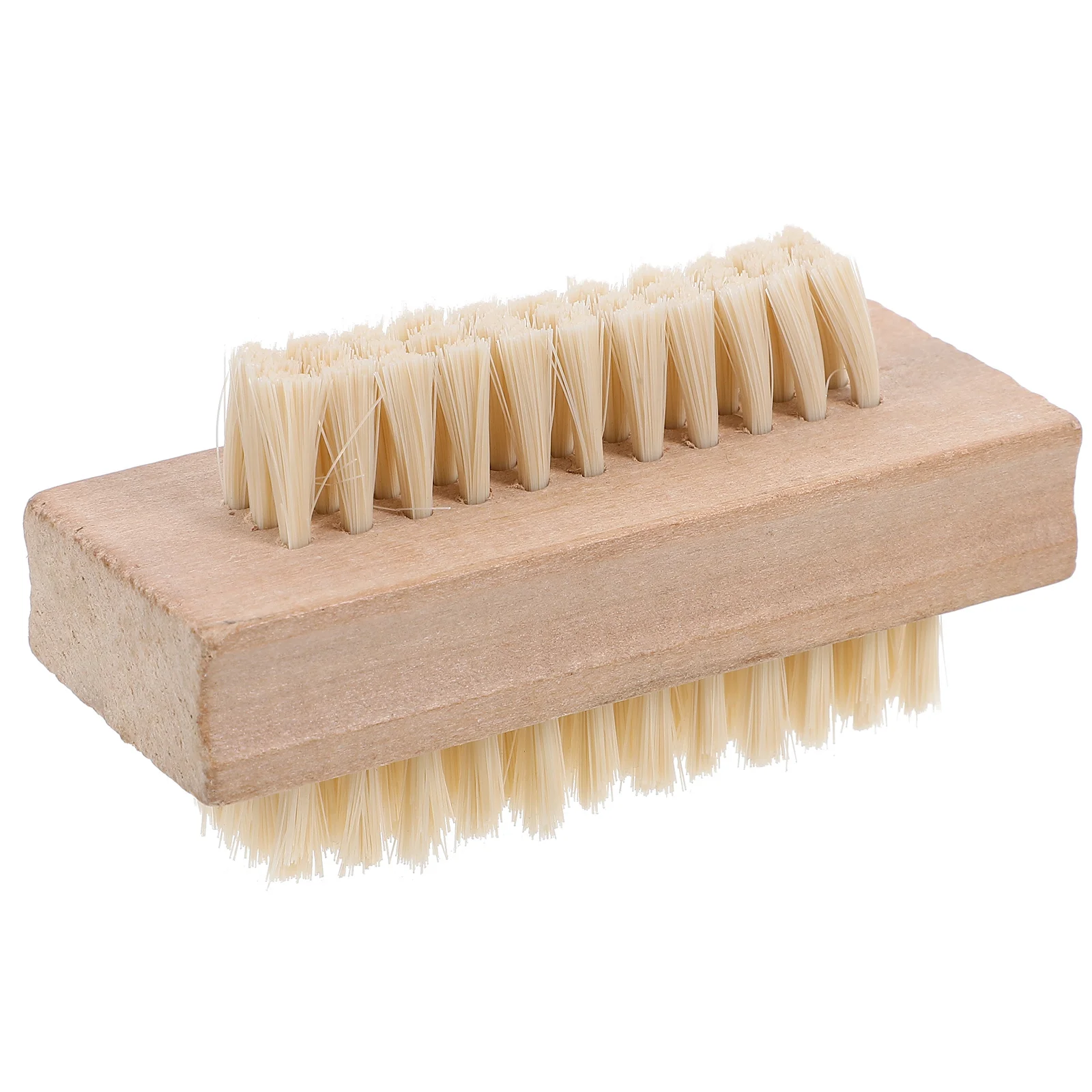 Natural Bristle Wood Brush 10*4.5*4Cm Double Sided Smooth Handle For Spa Oils Hands Feet Washing Nail Care Tool Wooden