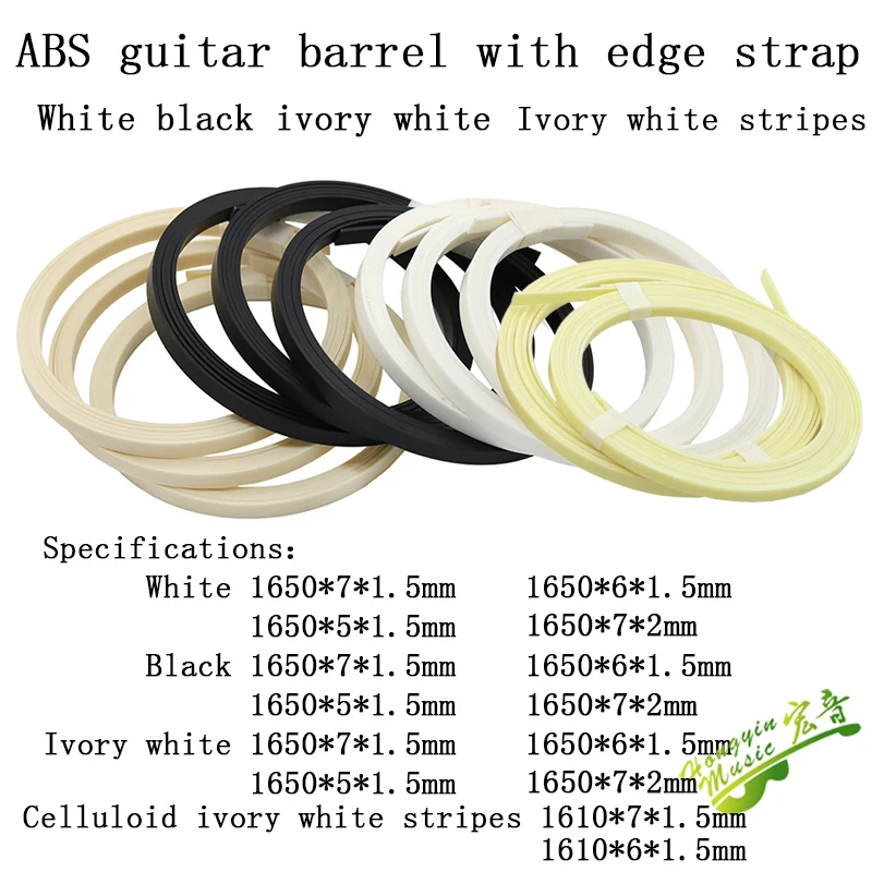 10 Stück ABS Gitarren-Bindingstreifen ABS Gitarrenteile Zubehör für Gitarrenbauer Korpus- und Griffbrett-Binding 1650*6 – Detail 1