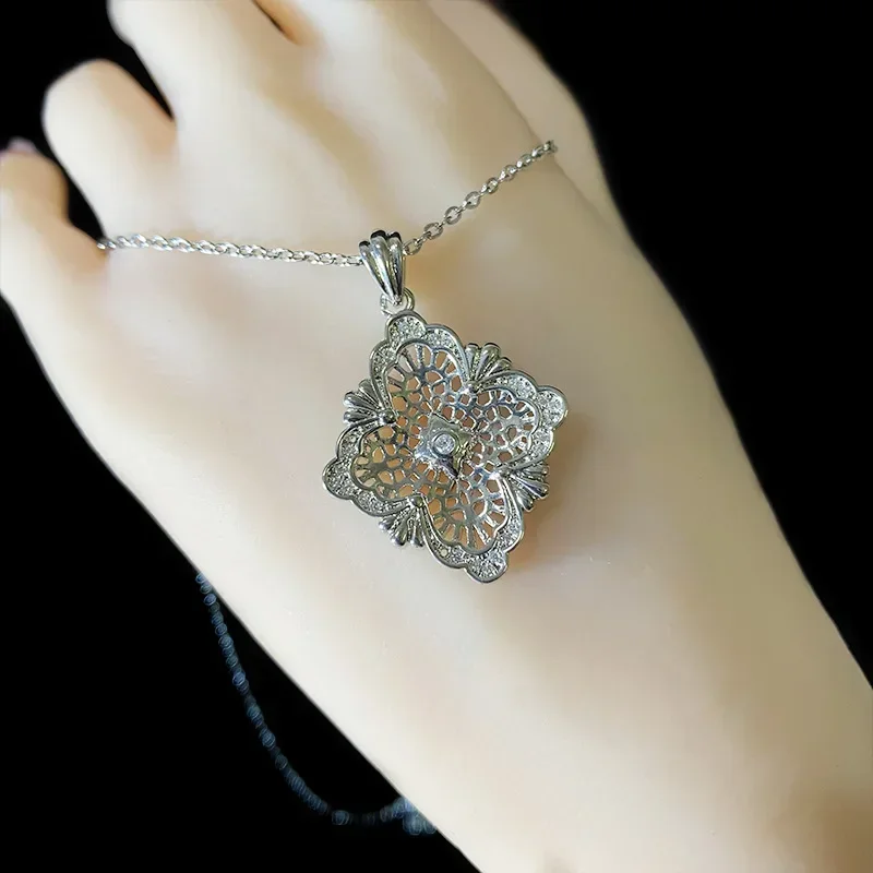 MDL Moissanit1 نمط الإيطالية العتيقة نمط المحكمة قلادة الذهب الحقيقي مطلي خمر الفرنسية خمر قلادة يومية النساء #4