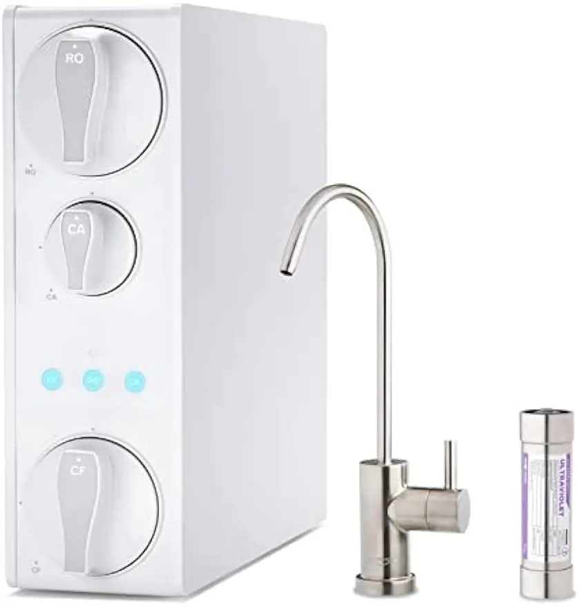 

iSpring RO500AK-BN+UVF8 Tankless Reverse Osmosis Water Filtration System with Natural pH Remineralization and LED UVF8