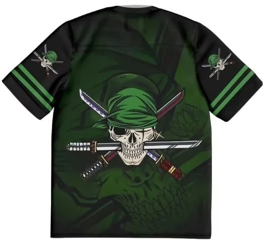 Ocean Adventure Zoro Anime Y2k Korean Style Baseball Hockey T-shirt Retro Jersey Fashion Streetwear Anime Daily Unisex Tops Tees