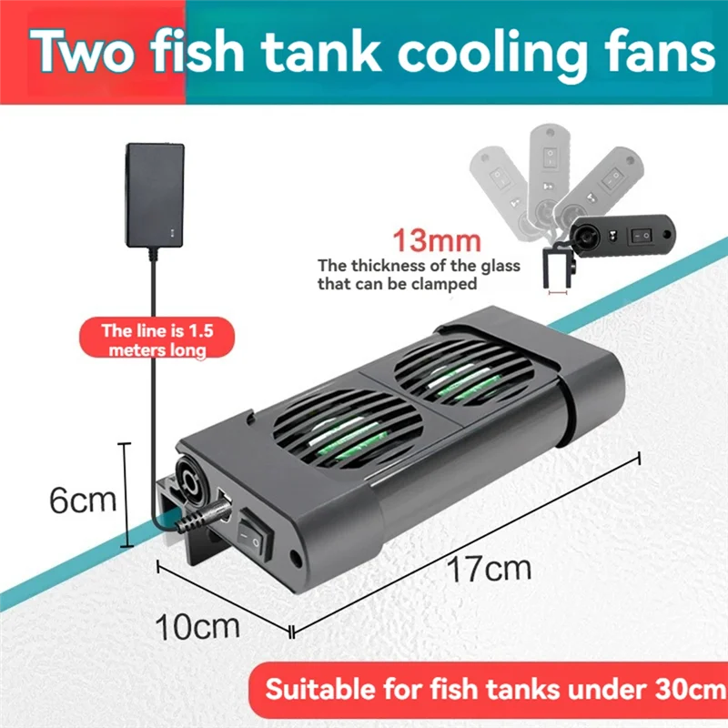 ABLJ Fish Tank For Water Tank Cooling Fan Adjustable Aquarium Chiller Cooling Fan EU Plug