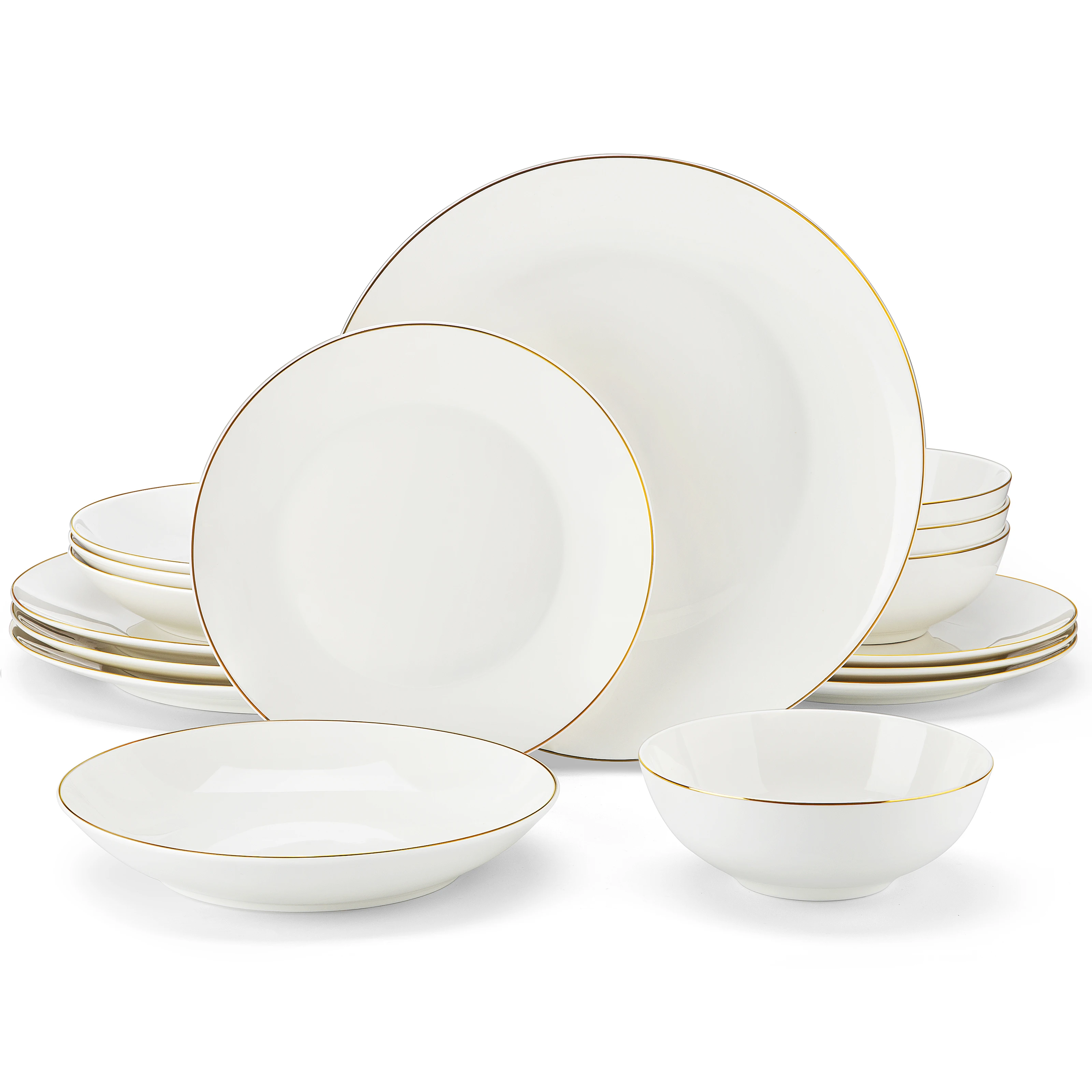 MALACASA JERA 16/32-PIECE Nordic European White Porcelain Tableware Set with Bowl,Dinner&Dessert&Soup Plate Set for 4/8