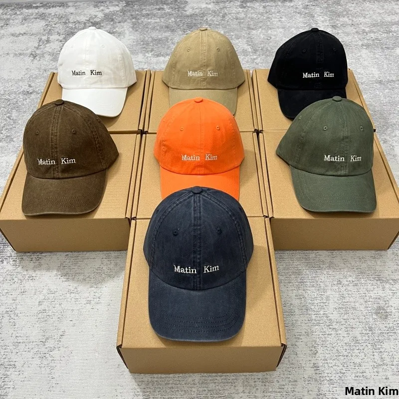調節可能なコットン野球帽-刺繍文字入り-ユニセックス-カップルスタイル-小顔効果-多用途帽子-オールシーズン対応