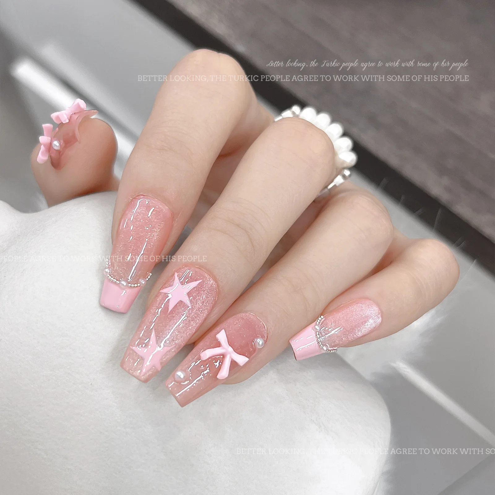 Chique delicado colorido doce resina laço pequeno bowknot bonito fita encantos decorações da arte do prego acessórios de manicure