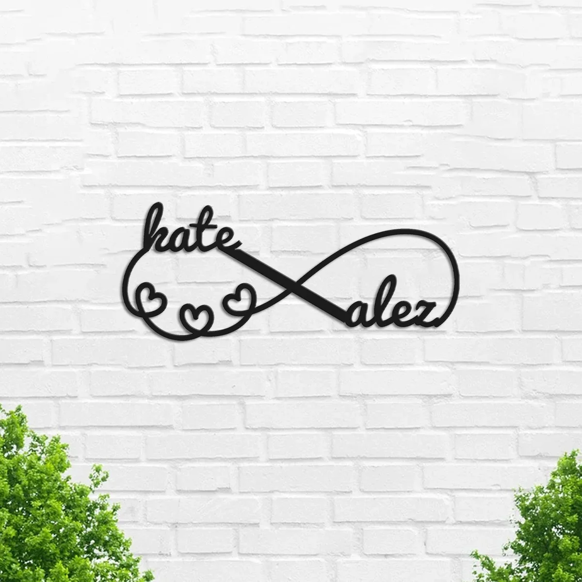 Custom Couple Name Heart Infinite Metal Wall Art, Modern Symbol, Romantic Valentine'S Day or Birthday Gift, Rustic Hanging Decor