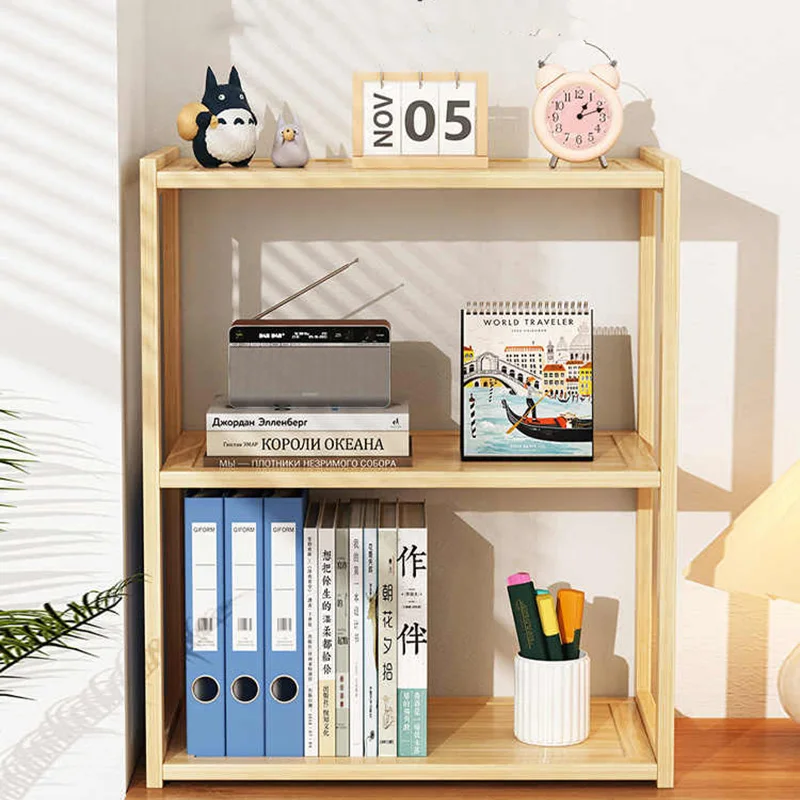 

Desktop Bookshelf Storage Rack Office Solid Wood Multi-layer Partition Rack Cosmetics Perfume Book File Tray Desk Organizer